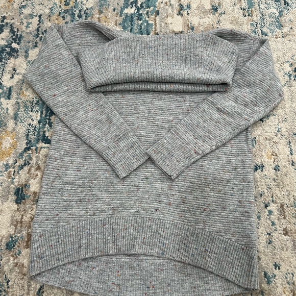 🌿🍁🌱Ann Taylor Loft Cowl Neck Gray Sweater - XSP Petites - Picture 4 of 14